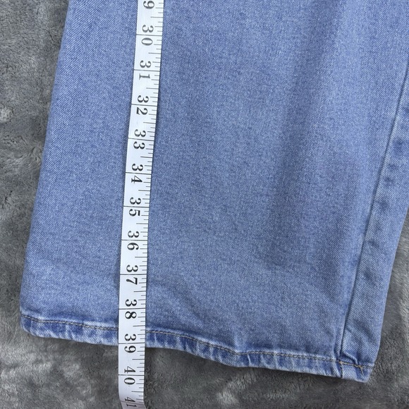 Distressed Wide Leg High Rise Jeans Ripped Denim Casual Womens Size 17 W32 L32 - Picture 12 of 15